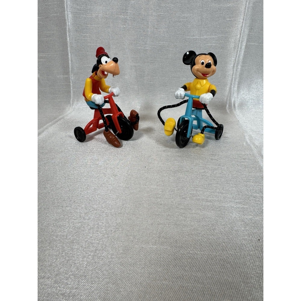 1977‎ Gabriel Industries Disney Mickey Mouse And Goofy On Tricycles